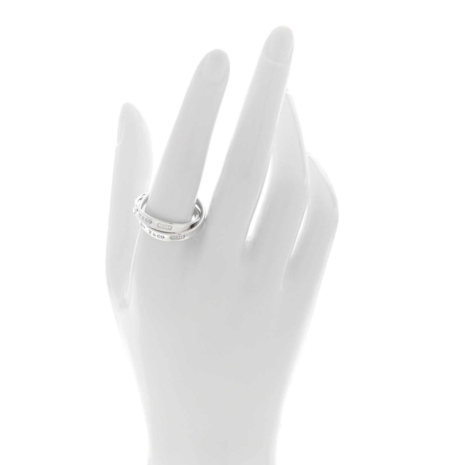 Tiffany Sterling Silver 1837 Interlocking Circles Ring 59 8.75 2 of 5