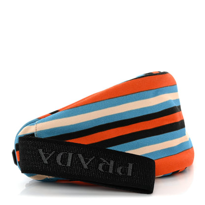 Prada Canvas Baiadera Stripe Wristlet Pouch Arancio 4 of 7