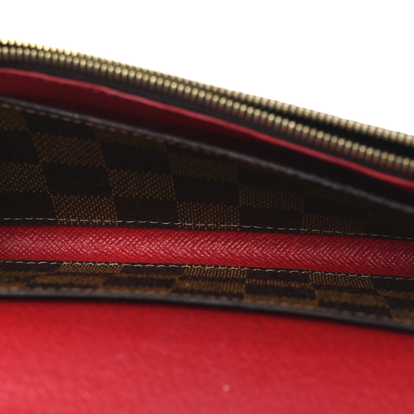 Damier Ebene Emilie Wallet Red
