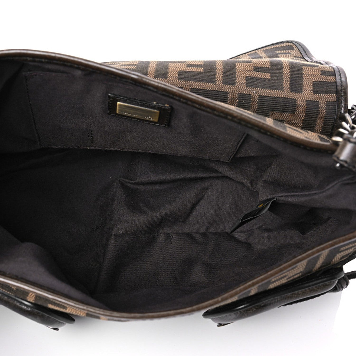 Fendi Zucca B Bis Flap Bag Tobacco Castagna 4 of 6