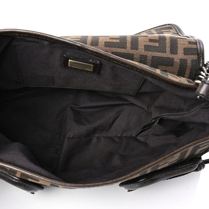 Fendi Zucca B Bis Flap Bag Tobacco Castagna 4 of 6