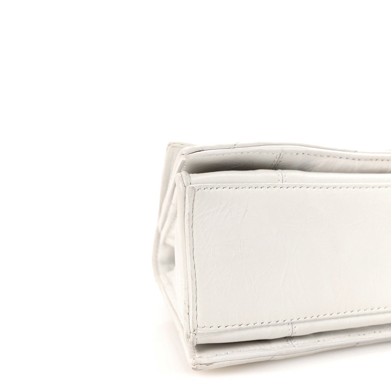 Balenciaga Crushed Calfskin Quilted Small Crush Chain Bag Optic White 9 of 9