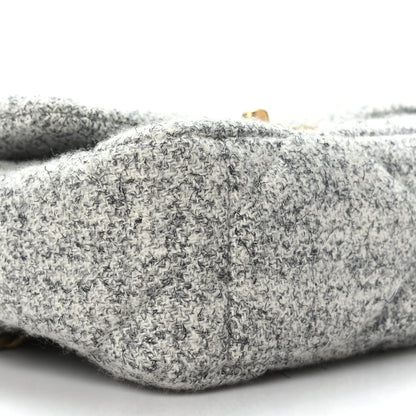 Chanel Tweed Quilted Medium Chanel 19 Flap Grey Ecru 8 of 9