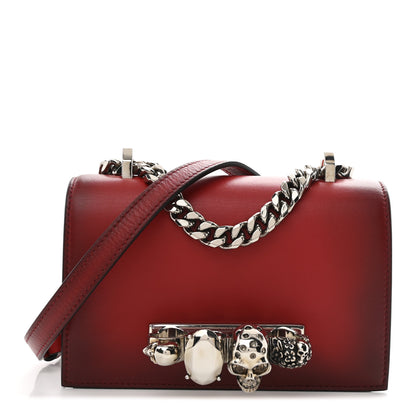 Alexander McQueen Ombre Calfskin Knuckle Jeweled Satchel Red Multicolor 1 of 13