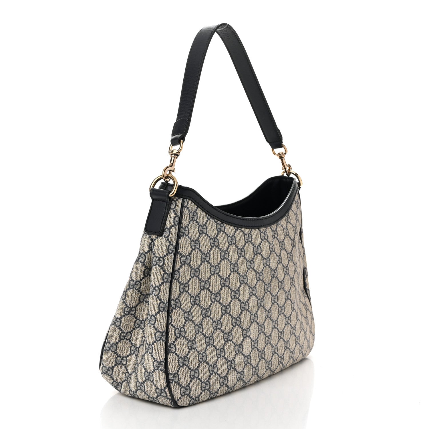 Gucci GG Supreme Monogram Sherry Line Web Hobo Beige Blue 3 of 10