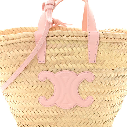 Celine Raffia Calfskin Triomphe Teen Panier Pink 7 of 10