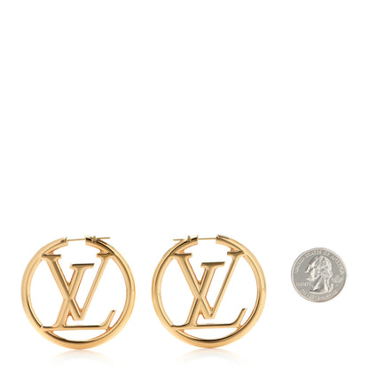 Louis Vuitton Metal Louise Hoop Earrings Gold 2 of 4