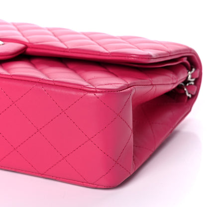 Chanel Lambskin Quilted Medium Double Flap Dark Pink 10 of 13