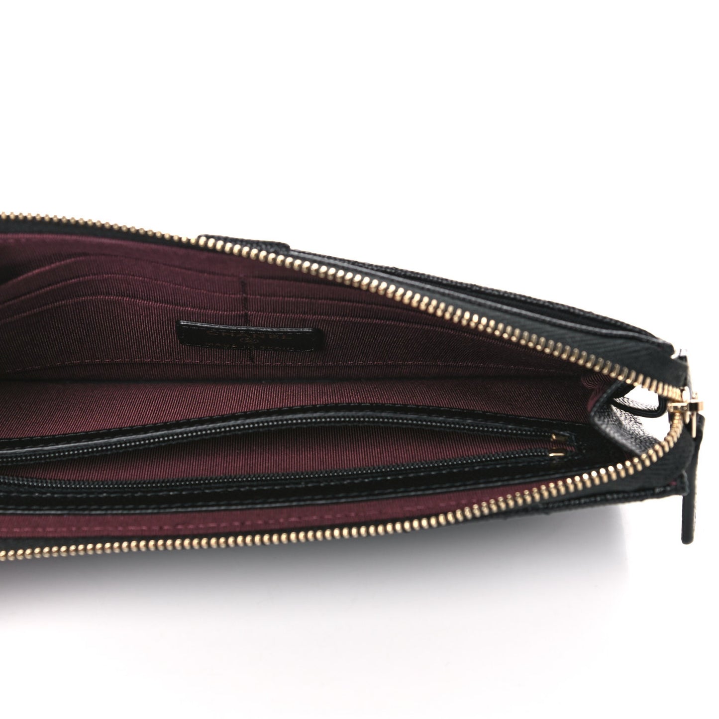 Caviar Quilted Classic Pouch With Handle Black