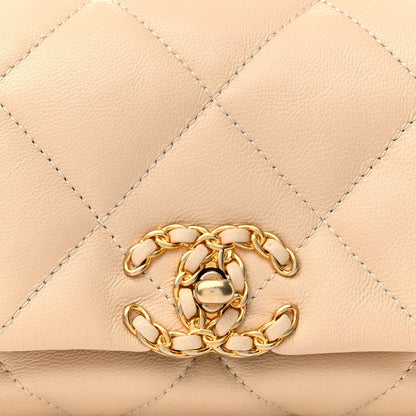 Chanel Goatskin Quilted Chanel 19 Waist Bag Dark Beige 8 of 11
