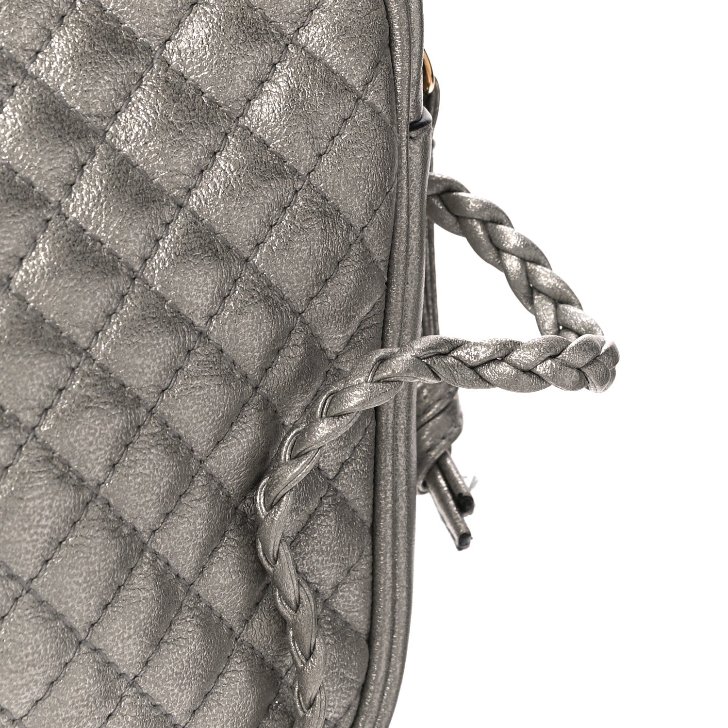 Gucci Laminated Nappa Web Trapuntata Small GG Shoulder Bag Argento 12 of 14