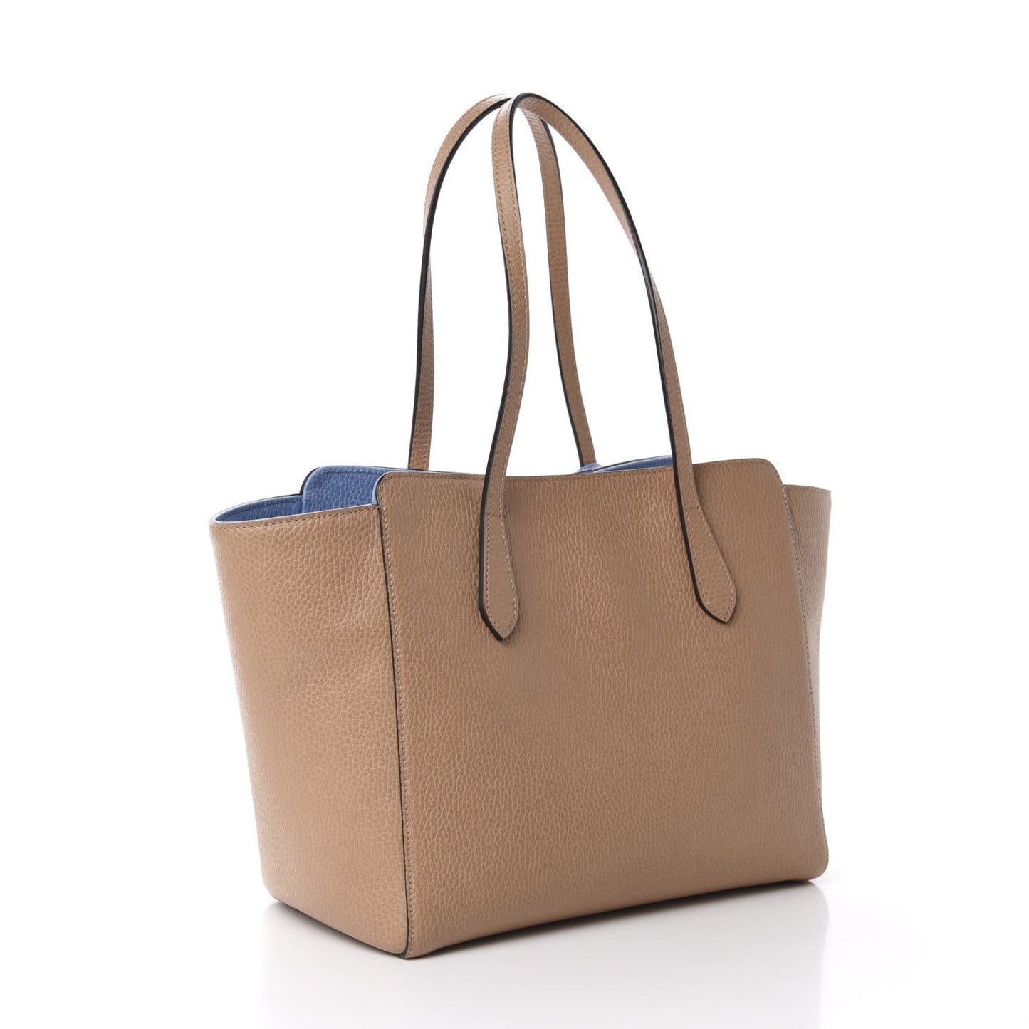Dollar Calfskin Small Swing Tote Camelia Mineral Blue