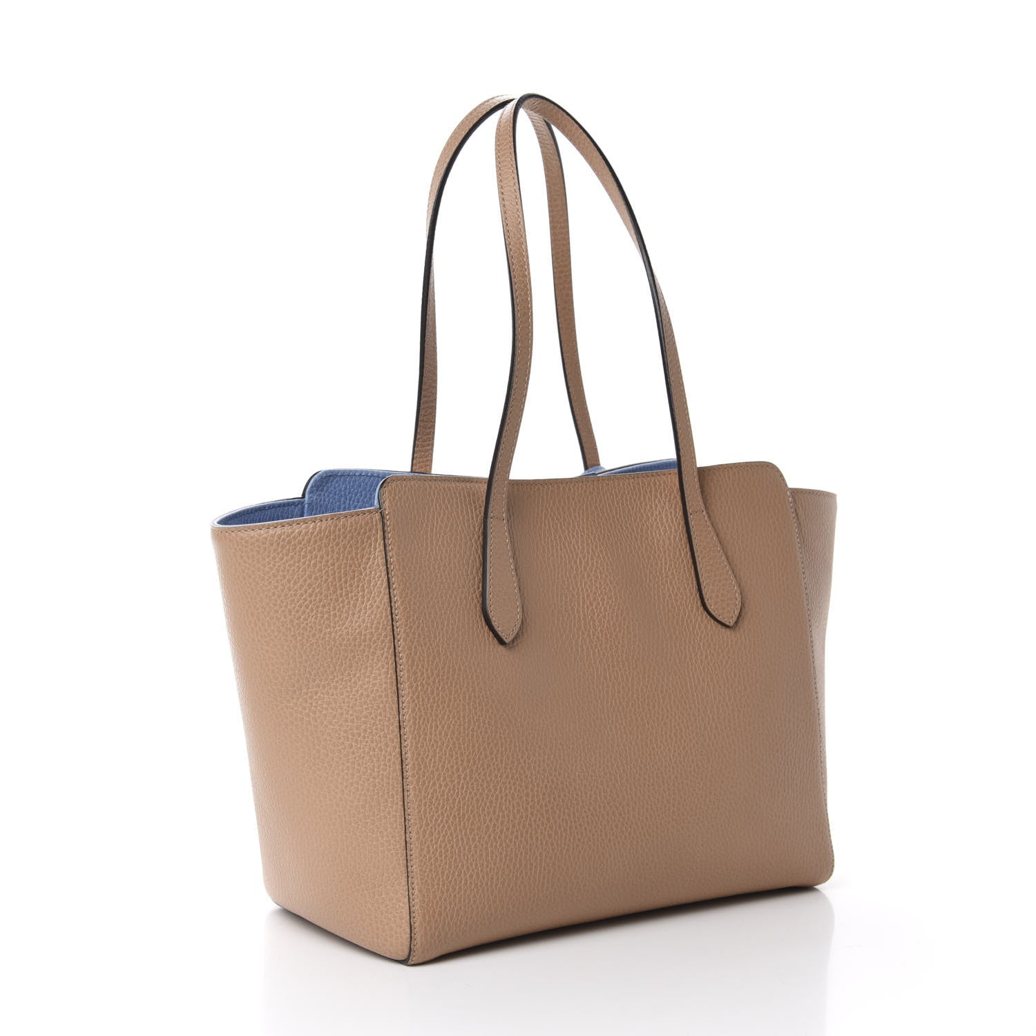 Gucci Dollar Calfskin Small Swing Tote Camelia Mineral Blue 3 of 10