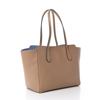 Gucci Dollar Calfskin Small Swing Tote Camelia Mineral Blue 3 of 10