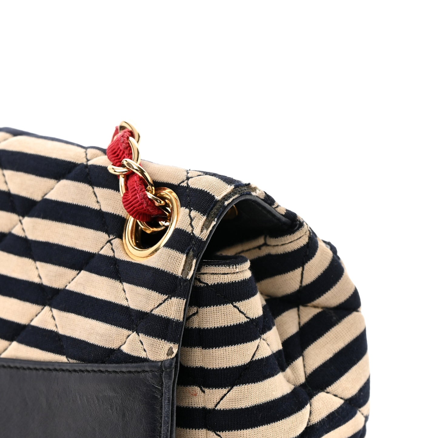 Jersey Quilted Jumbo Coco Sailor Flap Navy White Red