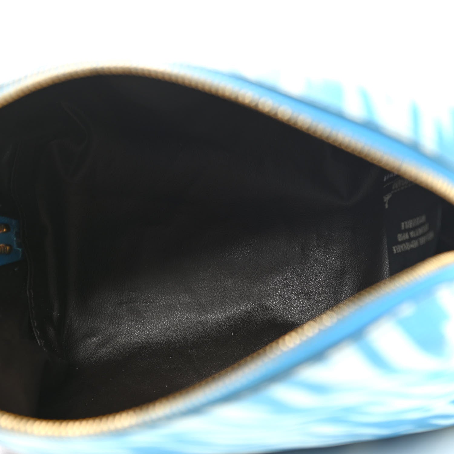 Fendi X SARAH COLEMAN Glazed Canvas Vitello King FF Vertigo Small Trapezoid Beauty Pouch Cyber Blue White 5 of 10
