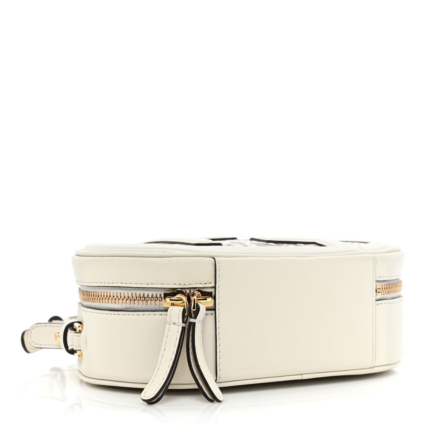 Vitello Grace Elaphe Python Print O'Lock Mini Camera Case White Ice Daisy Roccia