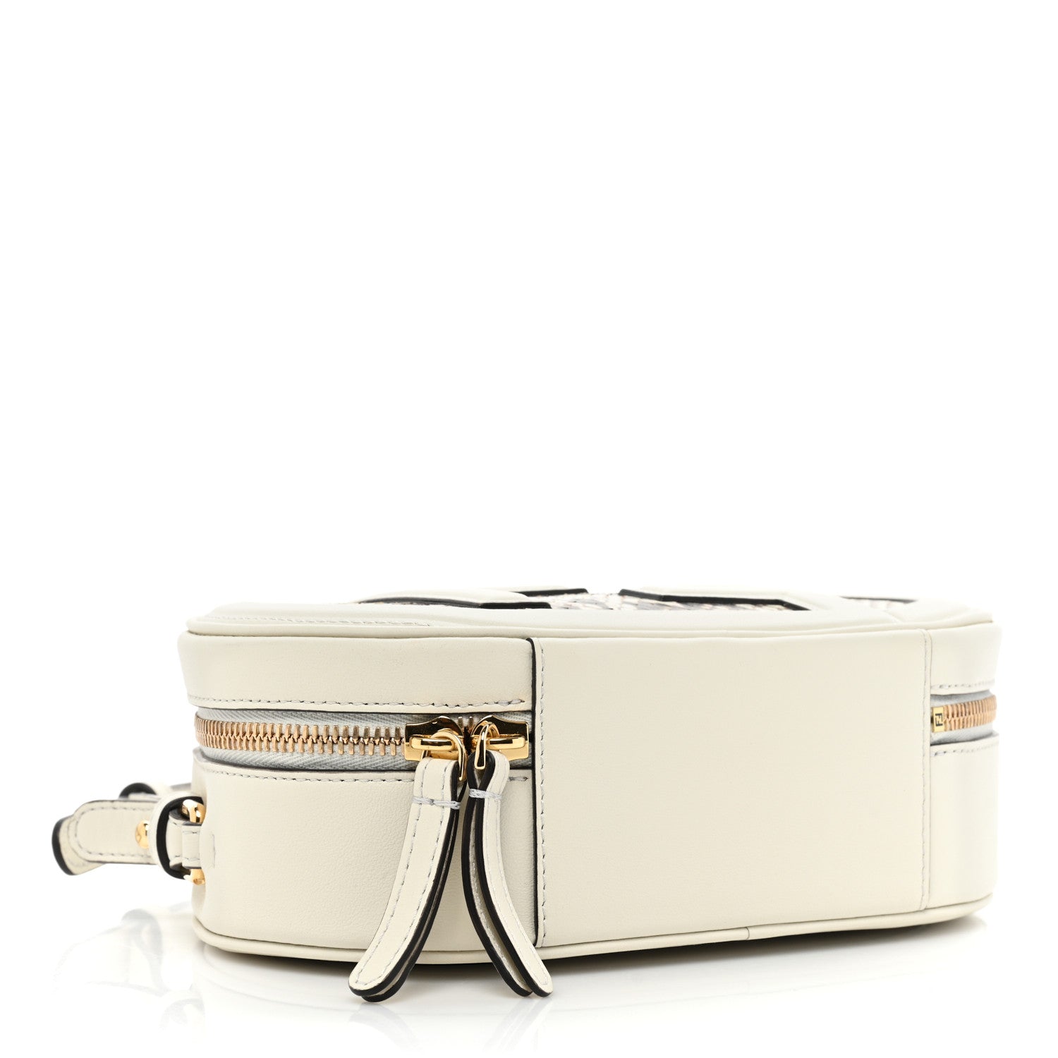 Fendi Vitello Grace Elaphe Python Print O'Lock Mini Camera Case White Ice Daisy Roccia 4 of 9
