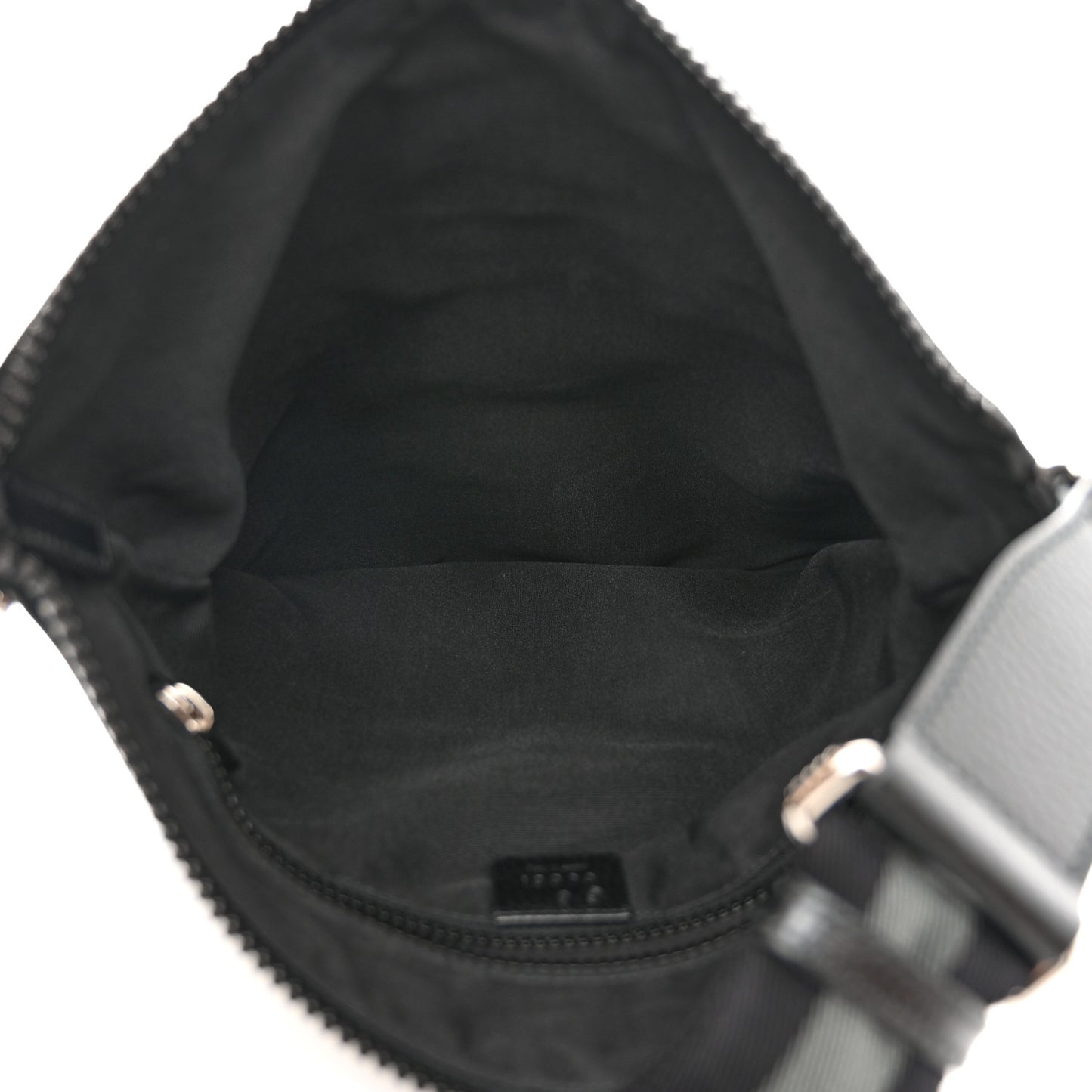 Nylon Monogram Medium Flat Messenger Bag Black