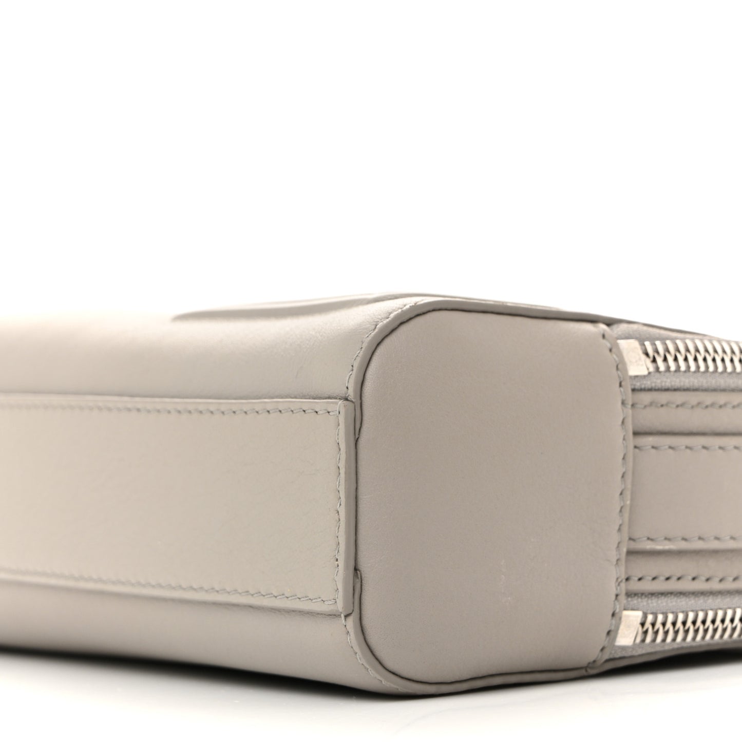 Satin Calfskin Mini Camera Bag Shell Grey