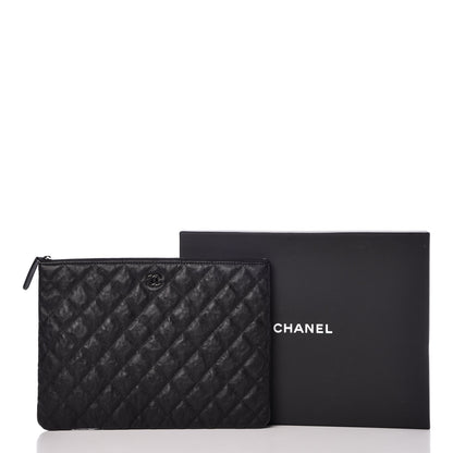 Chanel Crumpled Calfskin Quilted Medium Cosmetic Case So Black 8 of 8