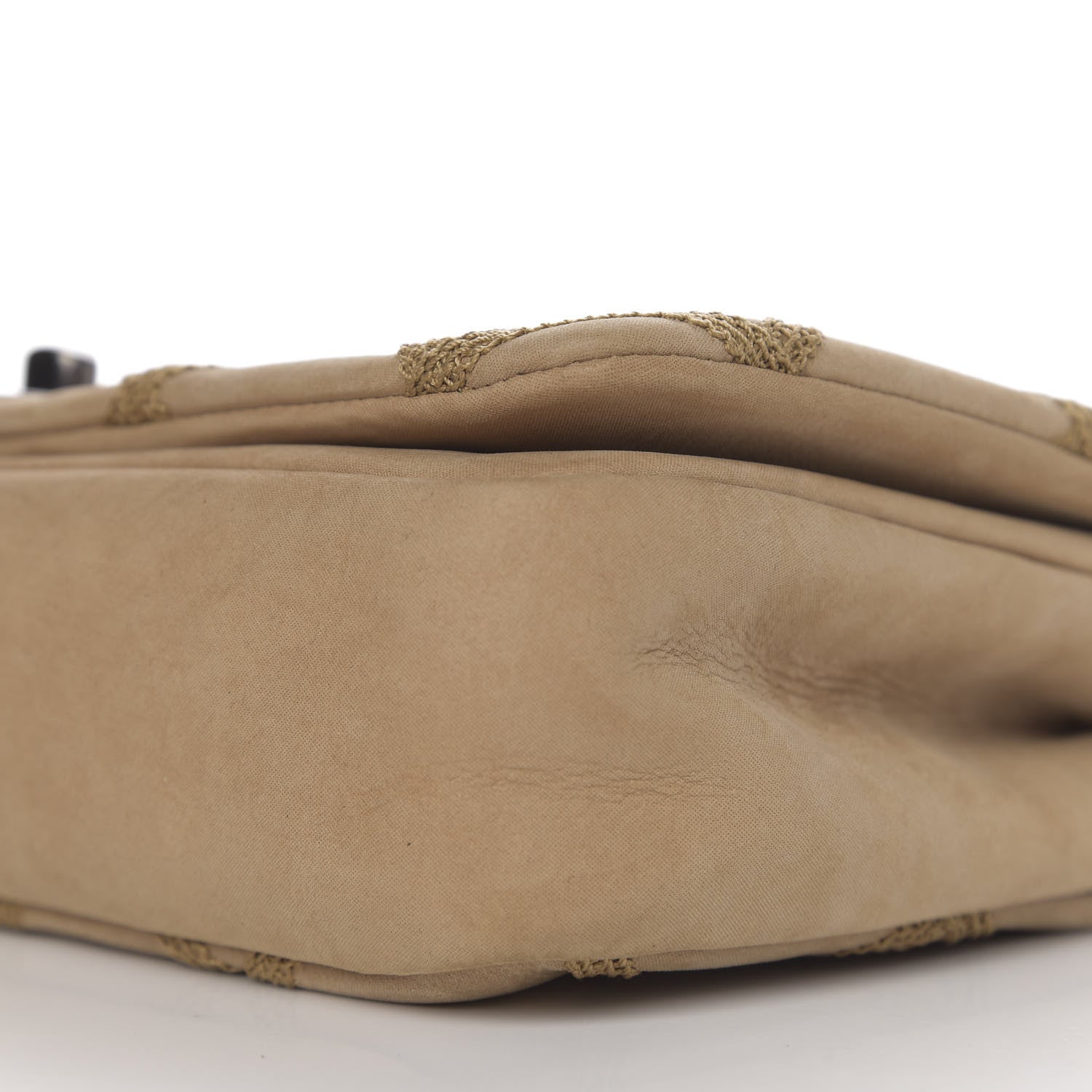 Chanel Suede Diamond Embellished Medium Single Flap Beige 8 of 9