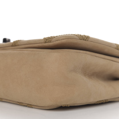 Chanel Suede Diamond Embellished Medium Single Flap Beige 8 of 9