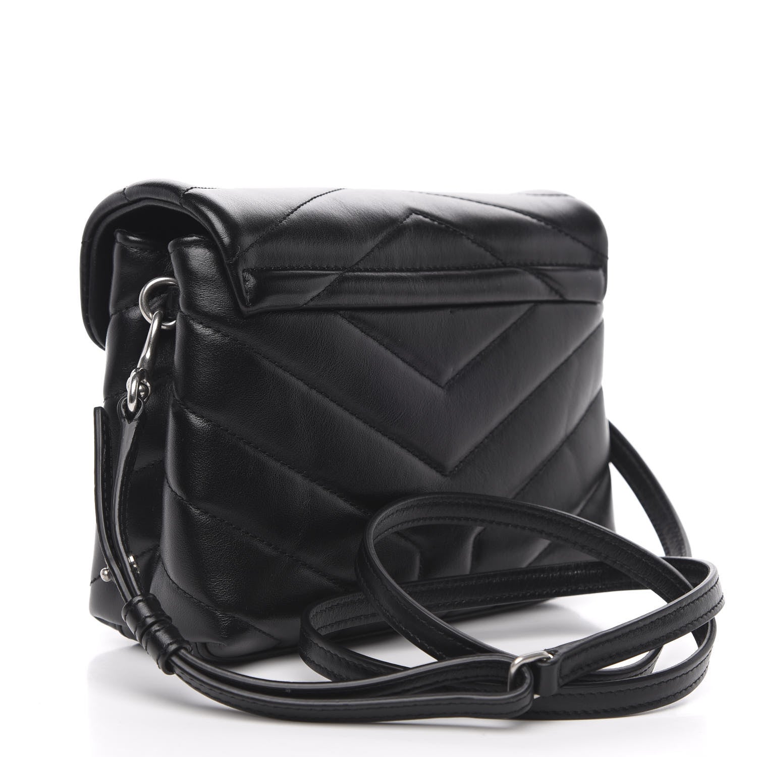 Saint Laurent Calfskin Y Quilted Monogram Toy Loulou Crossbody Bag Black 3 of 11