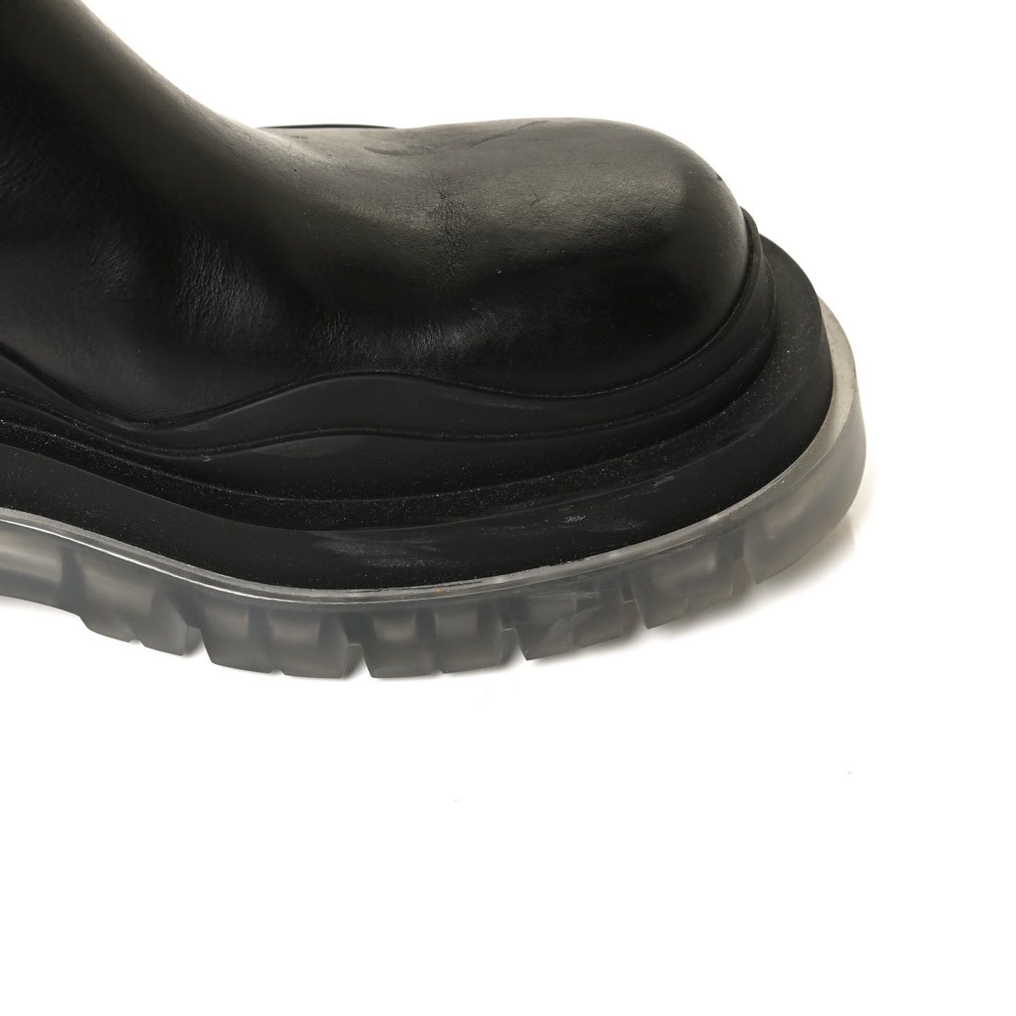 Calfskin The Tire Chelsea Boots 39 Black Transparent