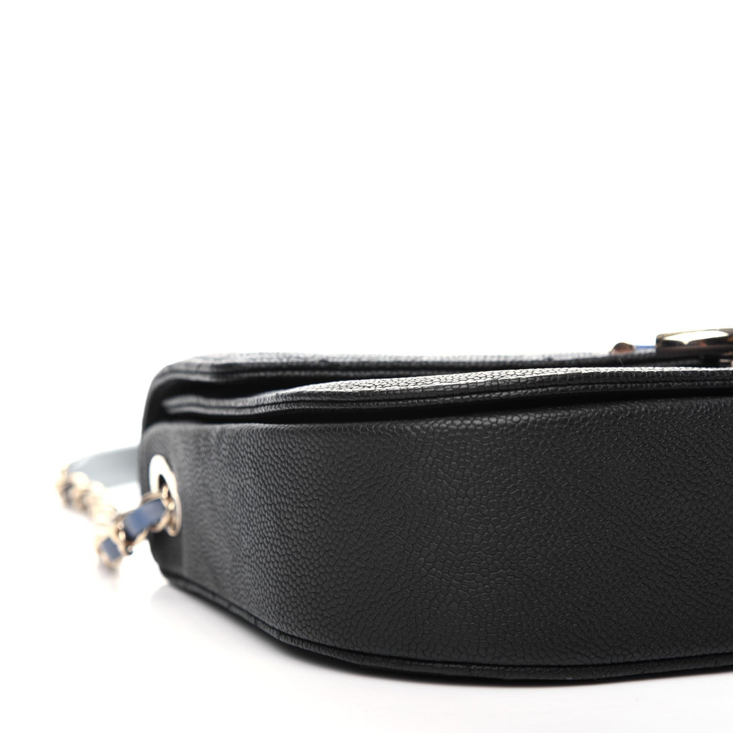 Grained Calfskin Quilted Medium Cuba Top Handle Flap Black