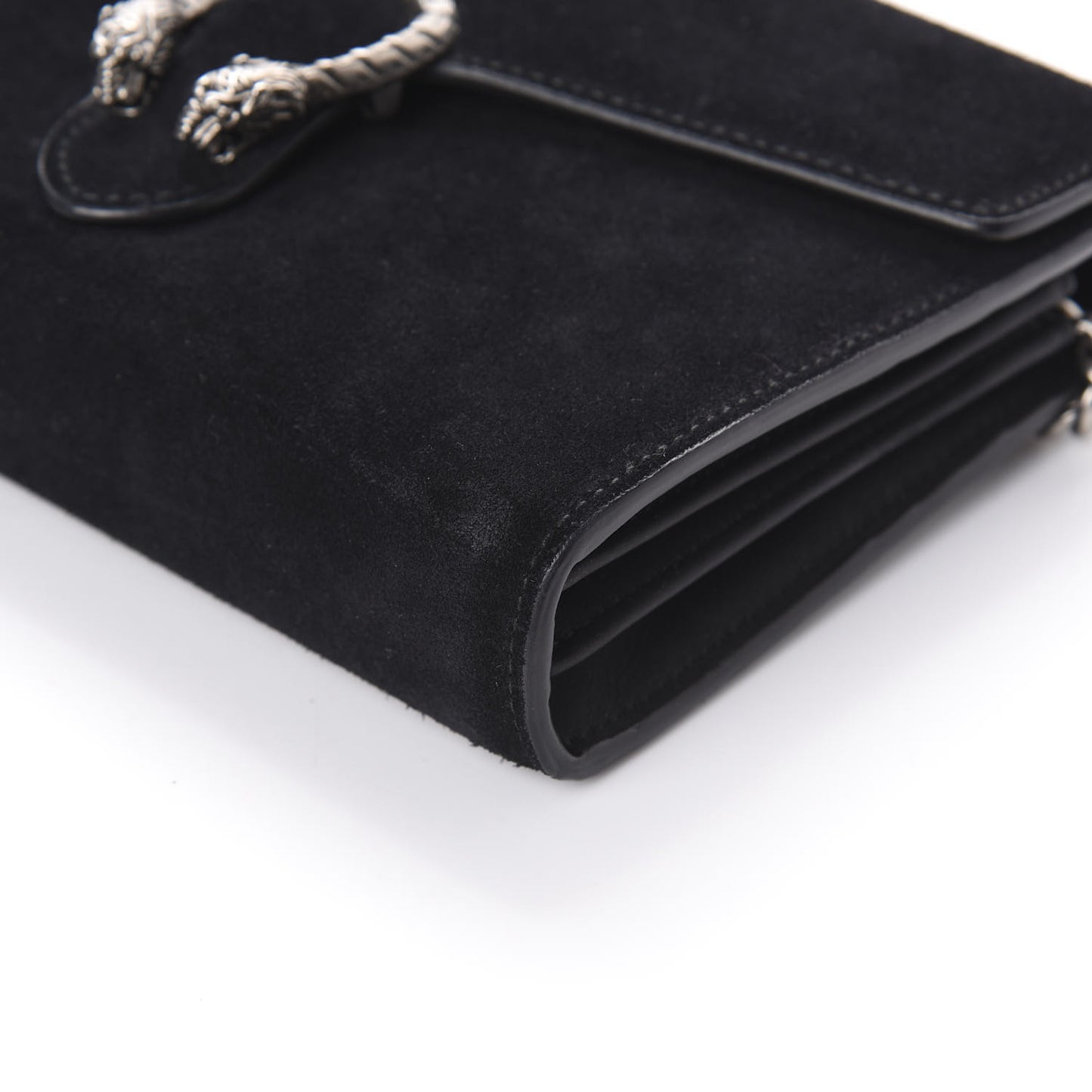 Suede Mini Dionysus Chain Wallet Black