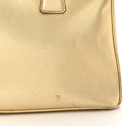 Prada Metallic Saffiano Small Galleria Double Zip Tote Platino 16 of 22