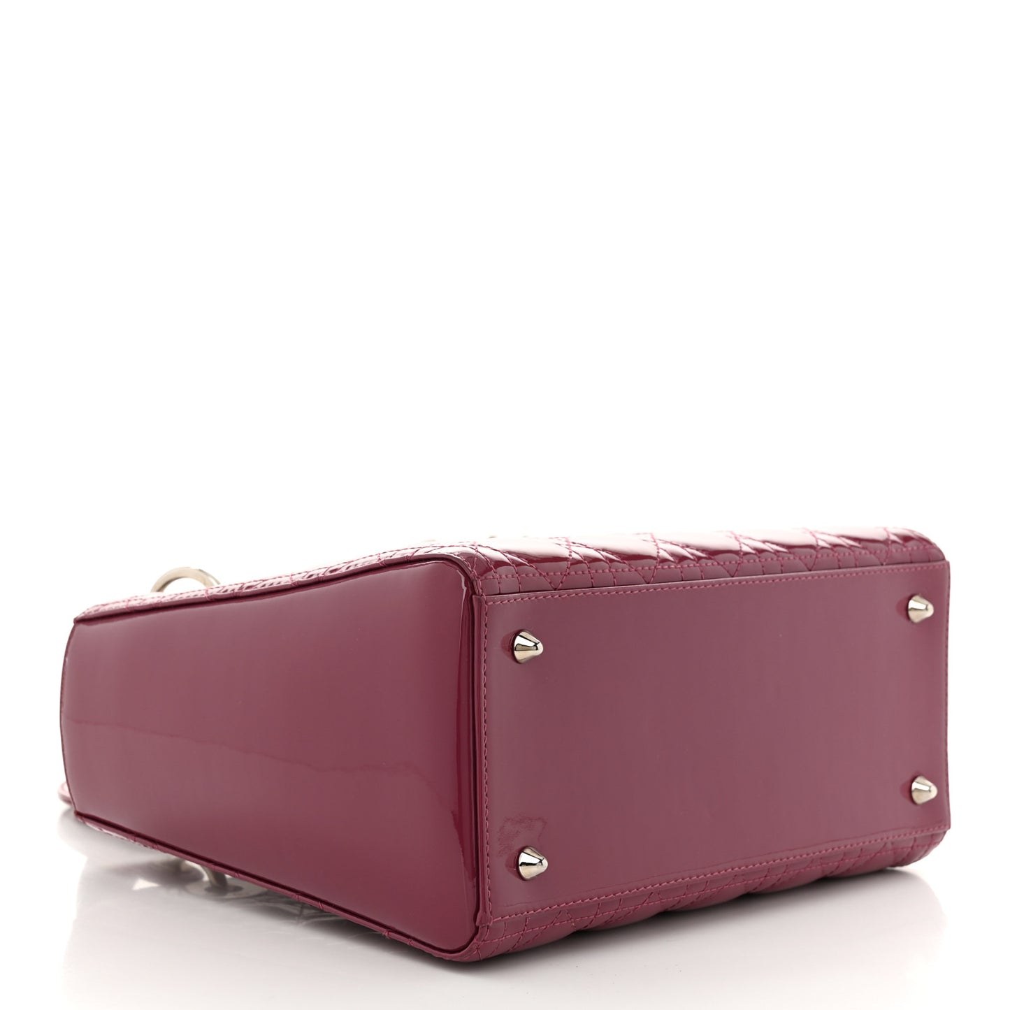 Patent Cannage Medium Lady Dior Dark Pink