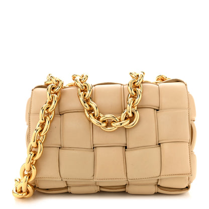 Bottega Veneta Lambskin Maxi Intrecciato Padded Chain Cassette Crossbody Bag Porridge 1 of 13