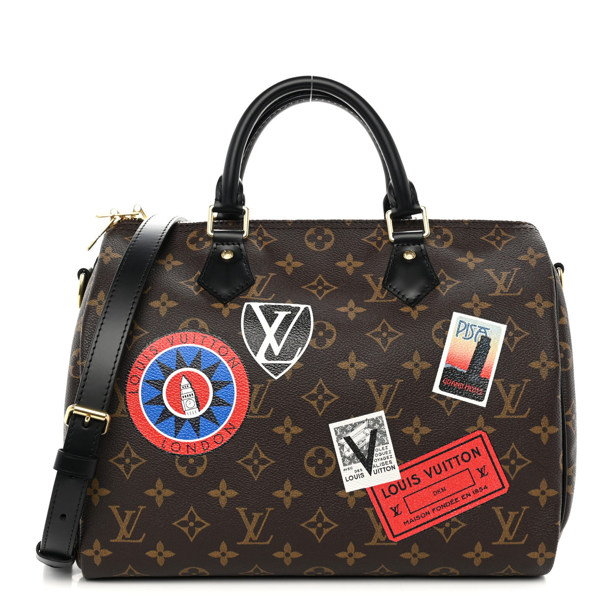 Louis Vuitton Monogram My World Tour Speedy Bandouliere 30 Black 1 of 10