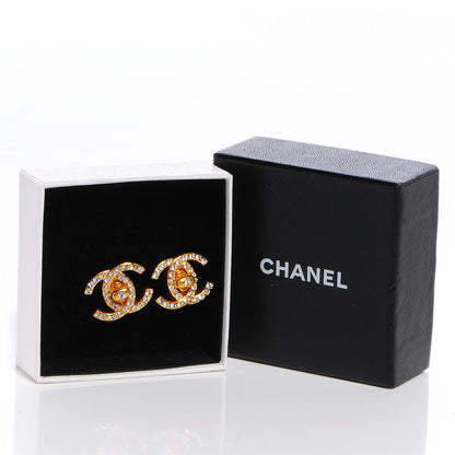 Chanel Crystal CC Turnlock Clip On Earrings Gold 5 of 5
