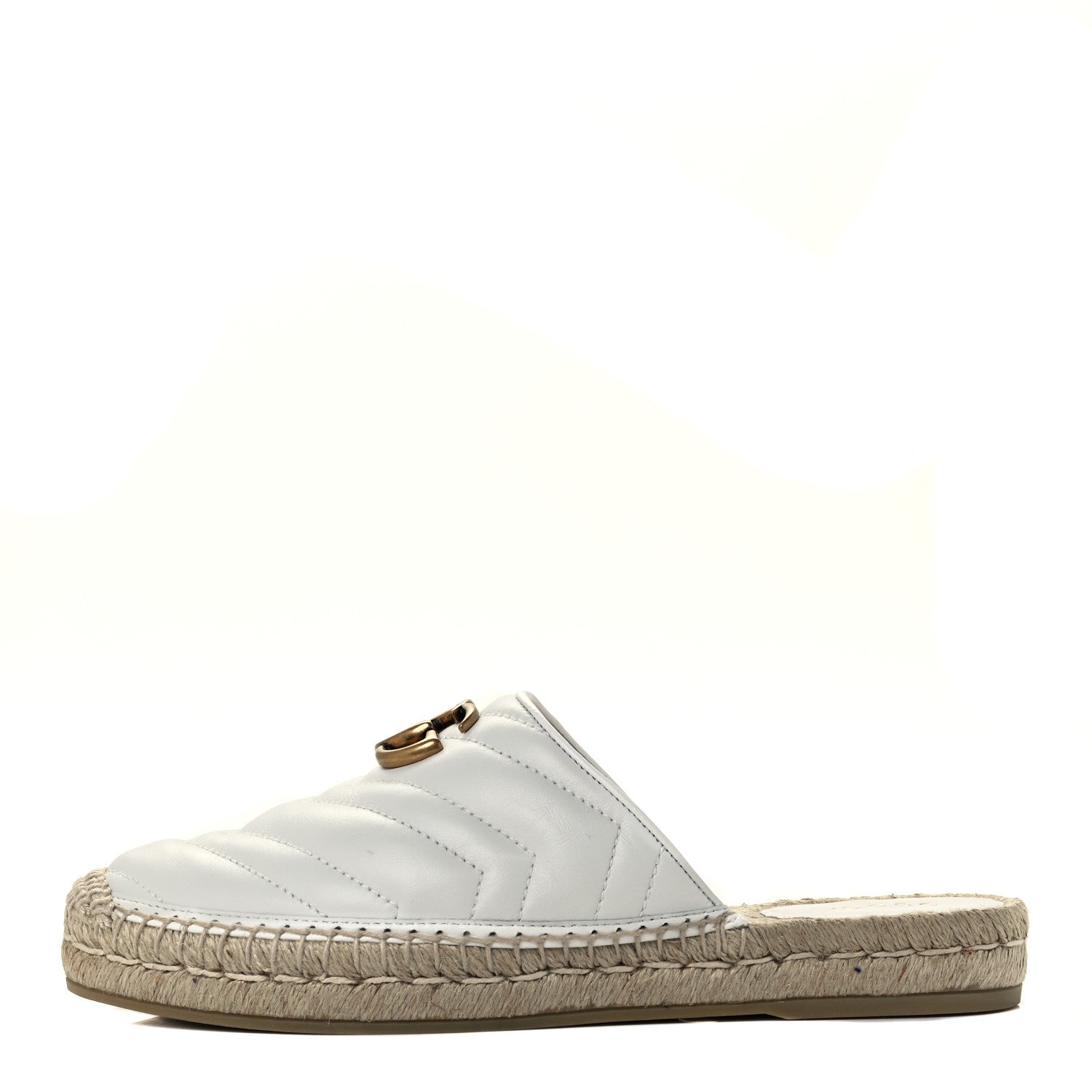 Gucci Nappa Matelasse GG Marmont Espadrille Slippers 38.5 Great White 1 of 13