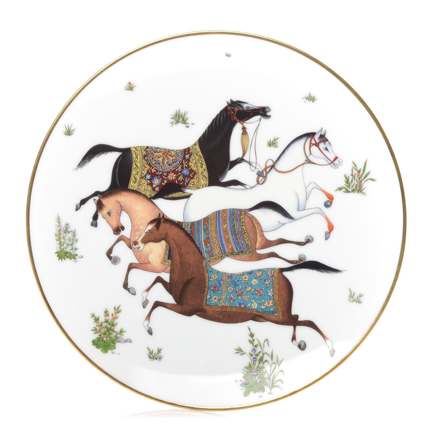 Porcelain Cheval D'Orient Dessert Plate