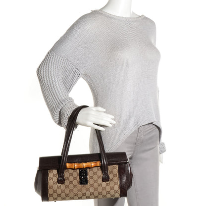 Gucci Monogram Bamboo Bullet Handbag Brown 4 of 7