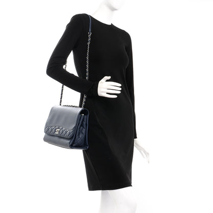 Chanel Calfskin Jumbo Tramezzo Flap Navy 2 of 8