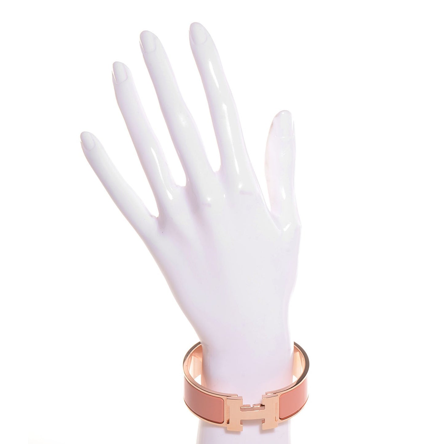 Enamel Wide Clic Clac H Bracelet GM Rose Saumon