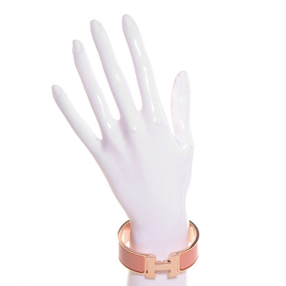 Hermes Enamel Wide Clic Clac H Bracelet GM Rose Saumon 2 of 5