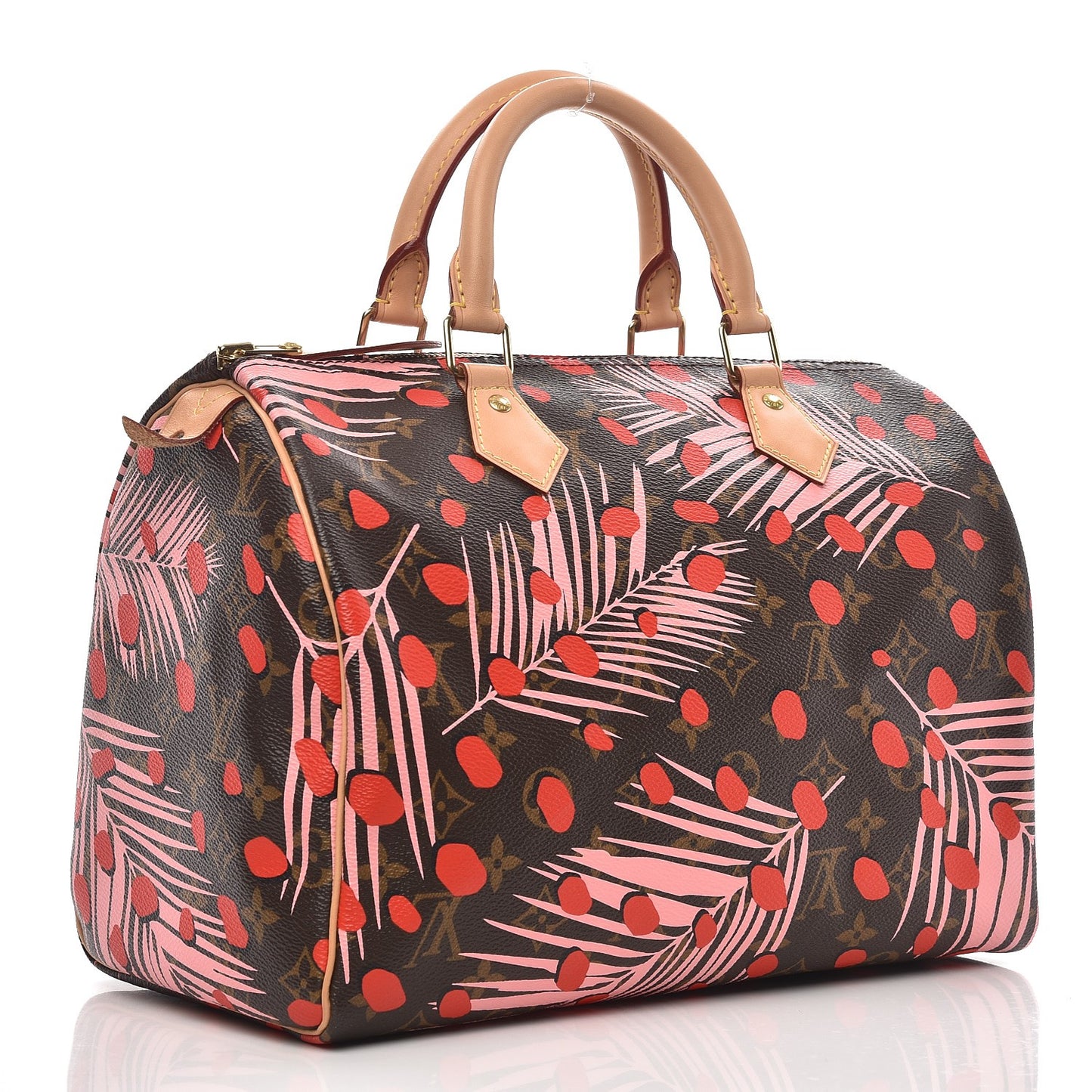 Monogram Jungle Dots Speedy 30 Sugar Pink Poppy