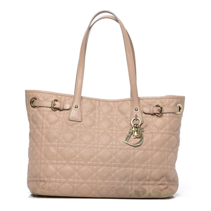 Christian Dior Coated Canvas Cannage Small Panarea Tote Beige 1 of 29