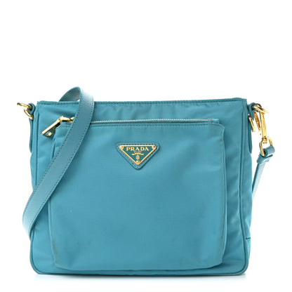 Prada Tessuto Nylon Saffiano Pocket Messenger Bag Turchese 1 of 9