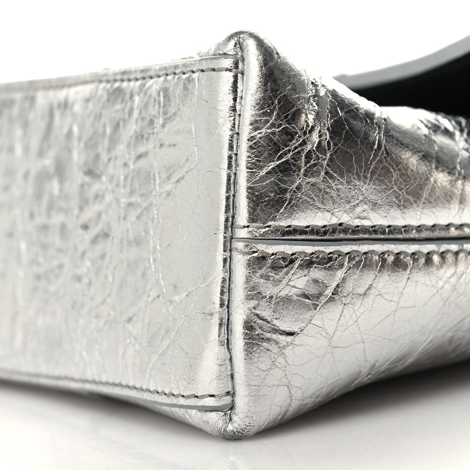 Balenciaga Metallic Calfskin Downtown Chain Shoulder Bag XS Silver 10 of 10