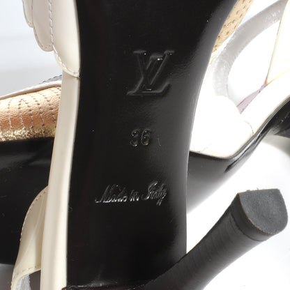 Louis Vuitton Monogram Fleur Flower Slingback Heels 36 6 of 7