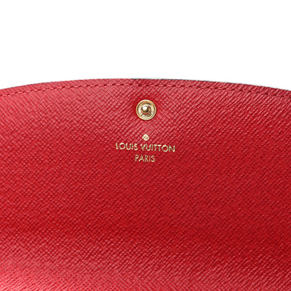 Louis Vuitton Damier Ebene Emilie Wallet Red 6 of 8