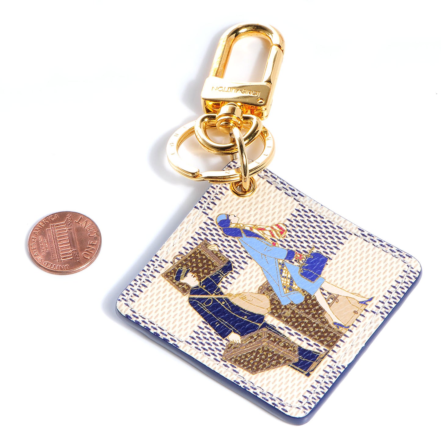 Damier Illustre Groom Key Holder Azur
