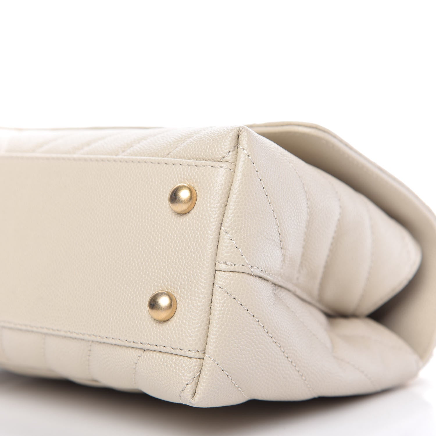 Chanel Caviar Chevron Quilted Mini Coco Handle Flap Ivory 7 of 11